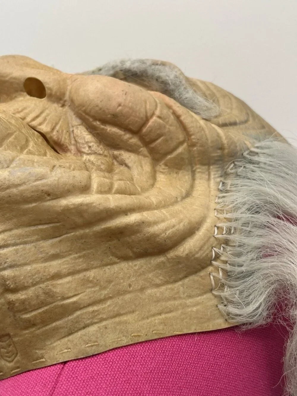 Vintage Old Man Halloween Mask Gray Hair Rubber Latex Adult Costume Creepy Rare